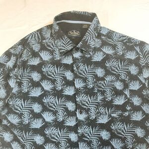 Nat Nast Shirt Large Mens Silk Button up short sleeve palm tree print